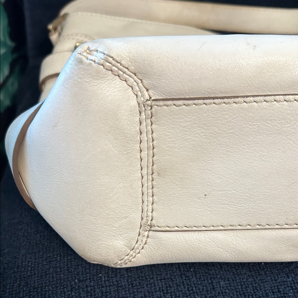 Michael Kors Cream Leather Shoulder Bag with Buckles - Picture 12 of 13